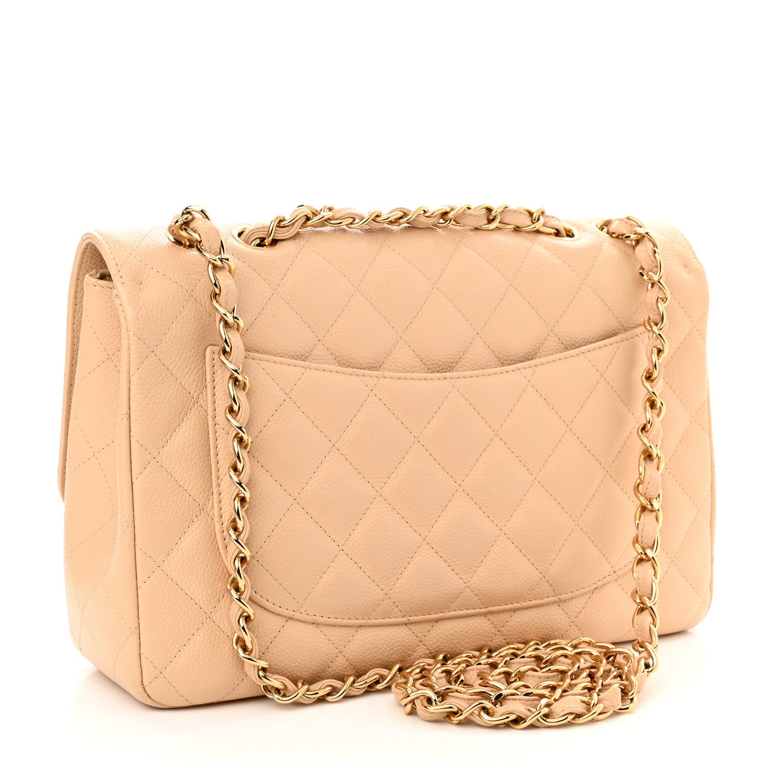 Chanel Caviar Quilted Jumbo Single Flap Beige 3 of 12
