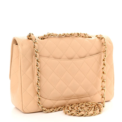 Chanel Caviar Quilted Jumbo Single Flap Beige 3 of 12