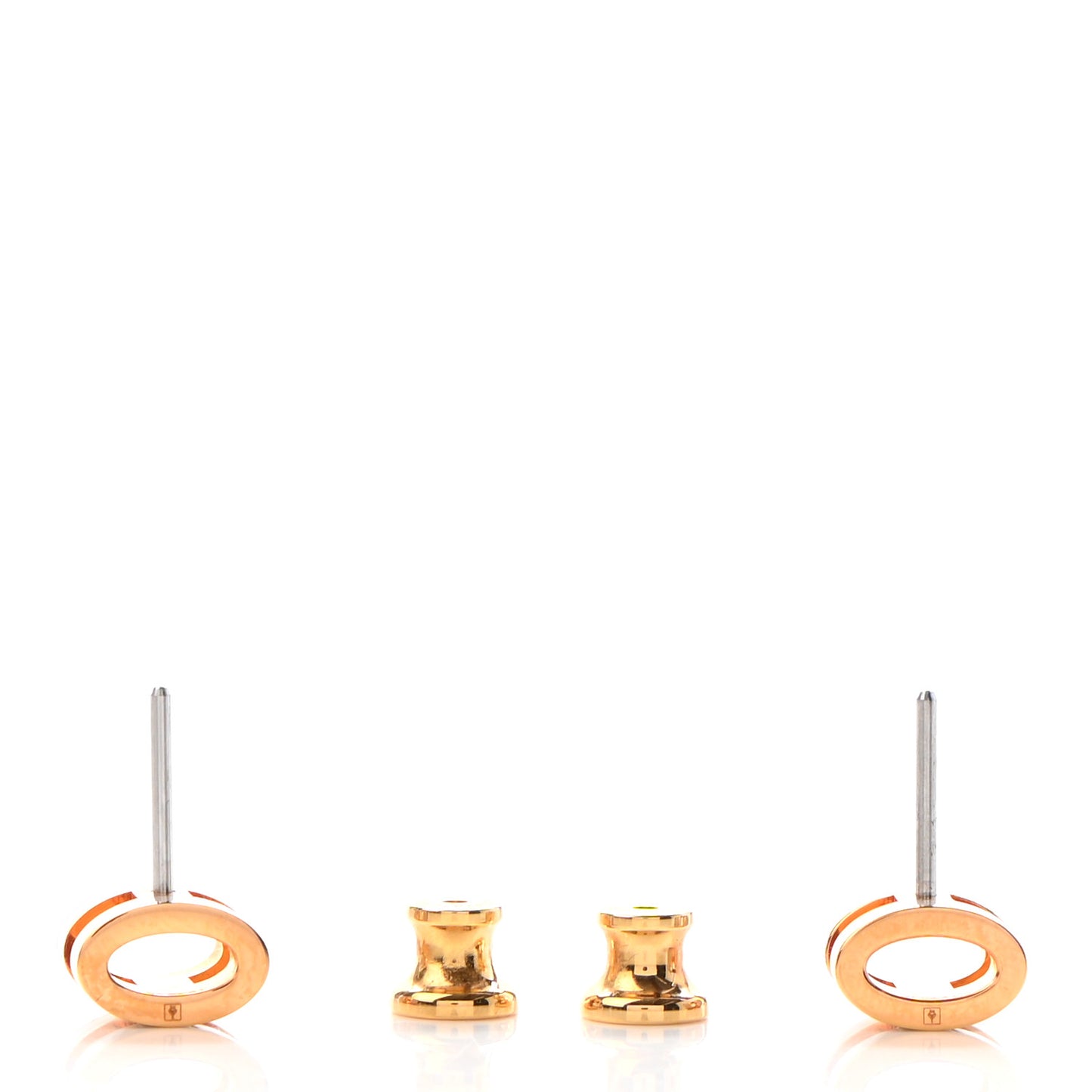 Rose Gold Lacquered Mini Pop H Earrings Marron Glace