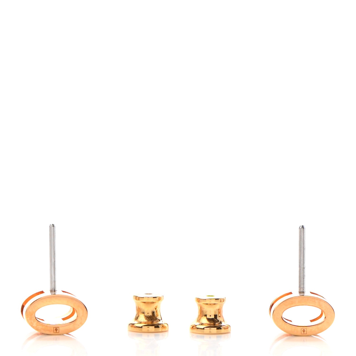 Hermes Rose Gold Lacquered Mini Pop H Earrings Marron Glace 3 of 6