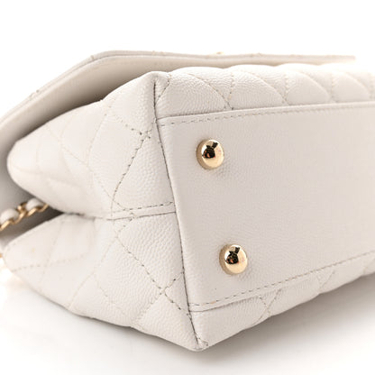 Chanel Caviar Quilted Mini Coco Handle Flap White 8 of 10