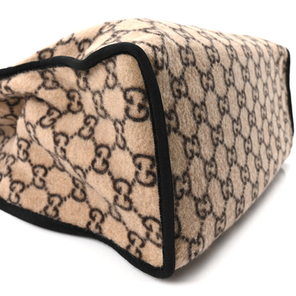 Gucci Covered Wool GG Monogram Large Tote Bag Beige Ebony 9 of 10