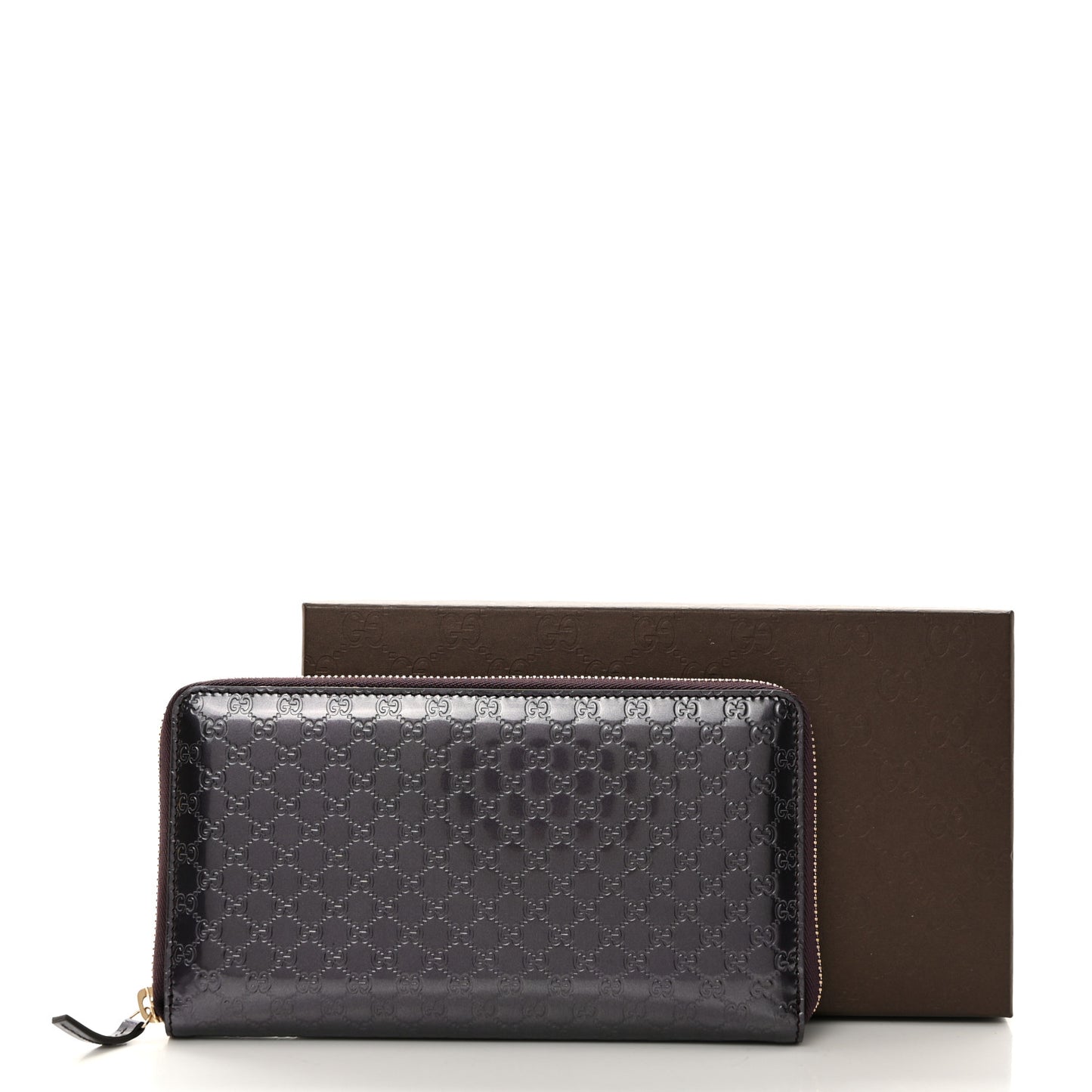 Shine Microguccissima Zip Around Organizer Wallet Melanzana