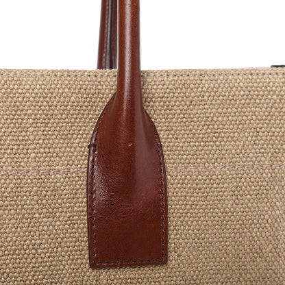 Saint Laurent Linen Calfskin Rive Gauche Tote Natural 12 of 12