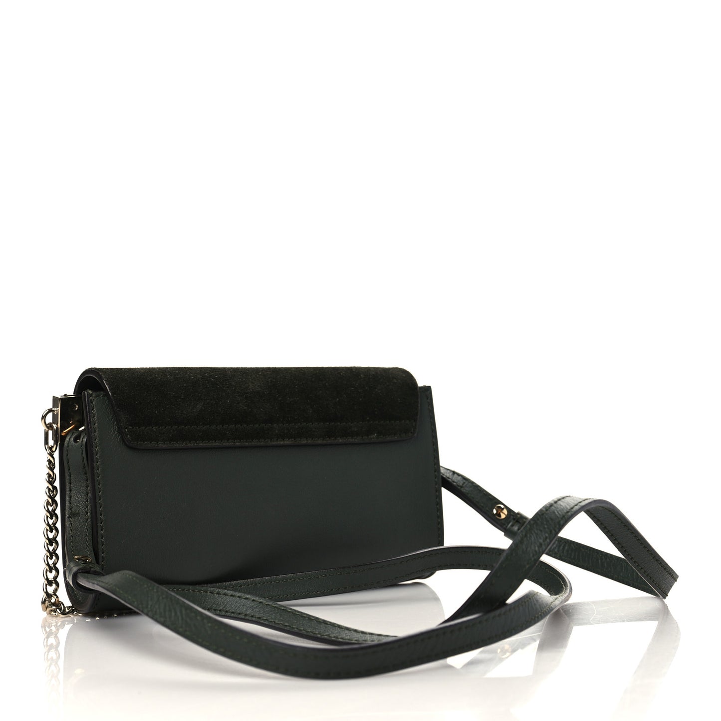 Suede Calfskin Mini Faye Shoulder Bag Deep Forest