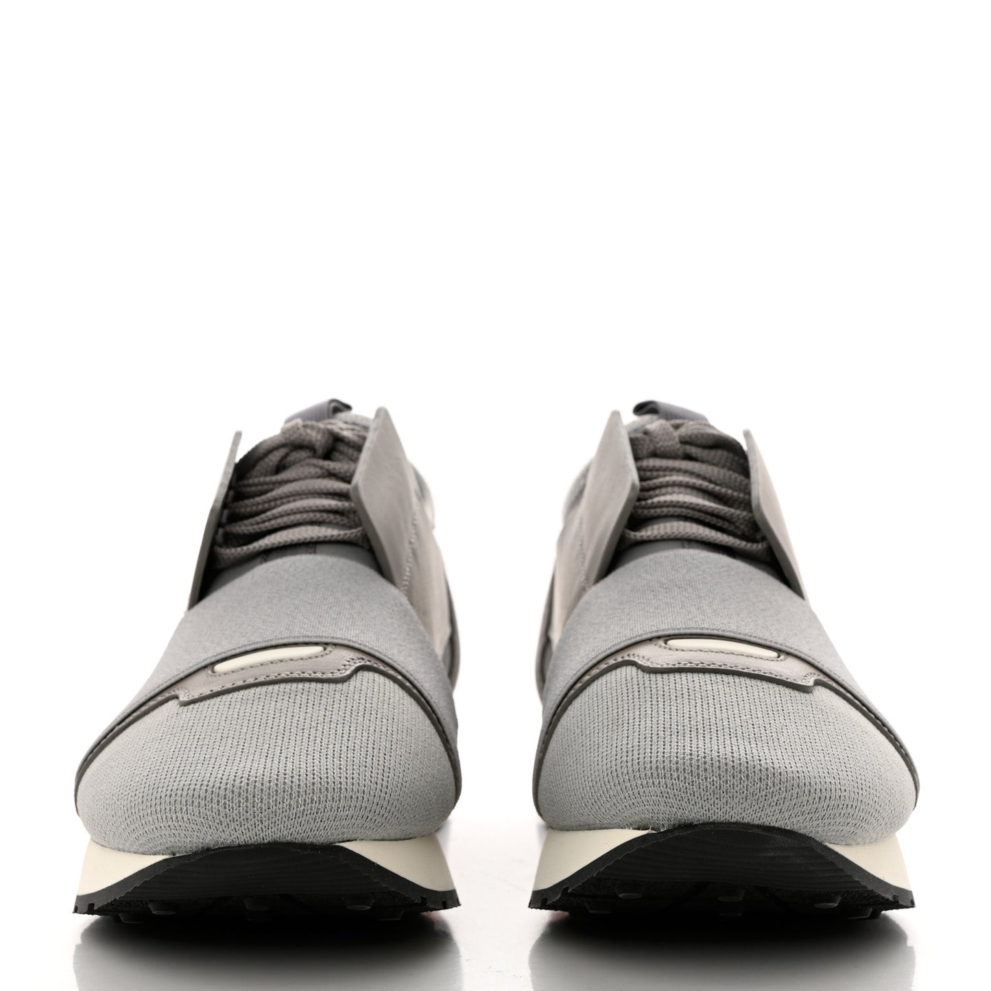 Mesh Calfskin Jersey Crepe Suede Mens Race Runner Sneakers 39 Gris