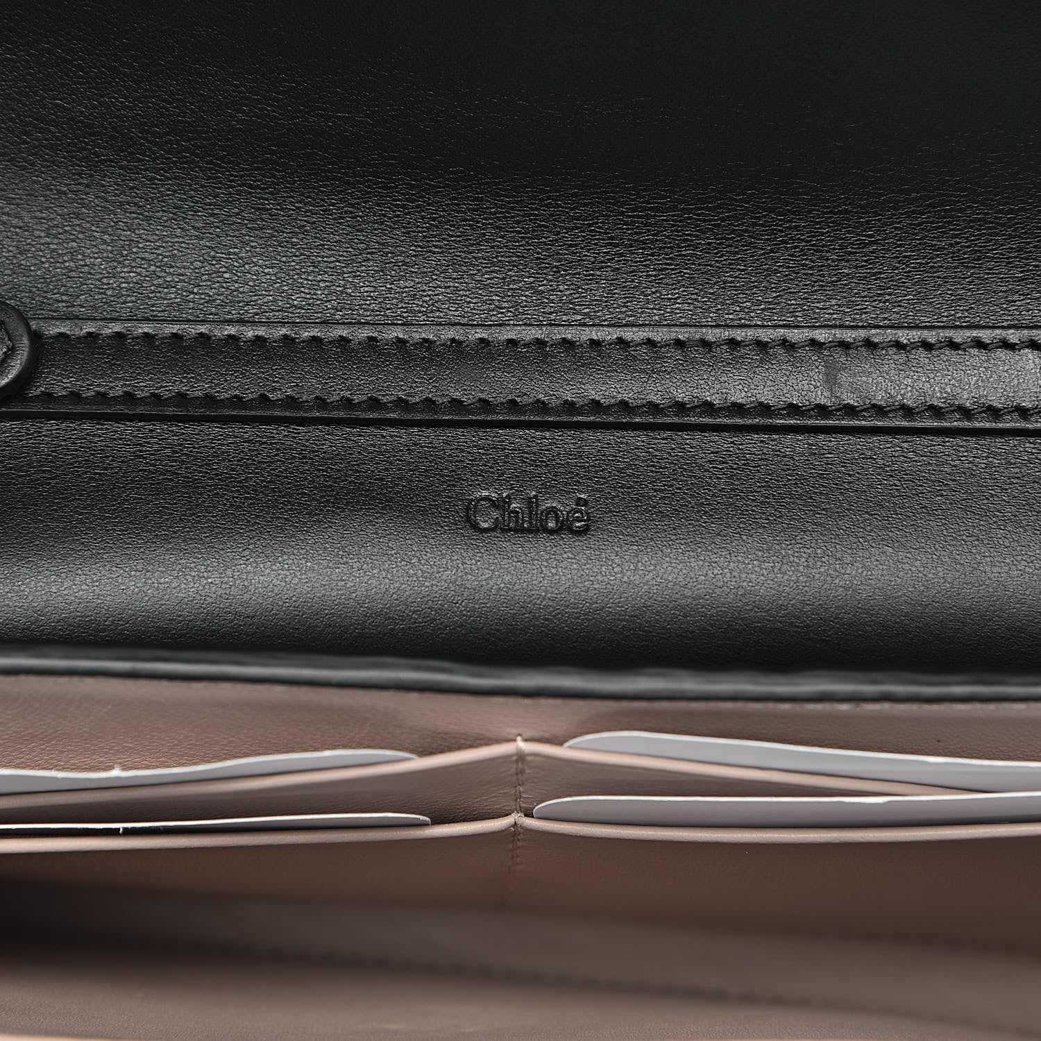 Chloe Shiny Grained Calfskin Aby Wallet on Chain Black 6 of 11