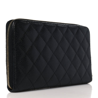 Chanel Caviar Quilted Large Zip Around Organizer Wallet Black 4 of 9