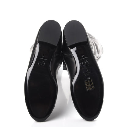 Chanel Lambskin Cap Toe High Boots 38 Black 5 of 9