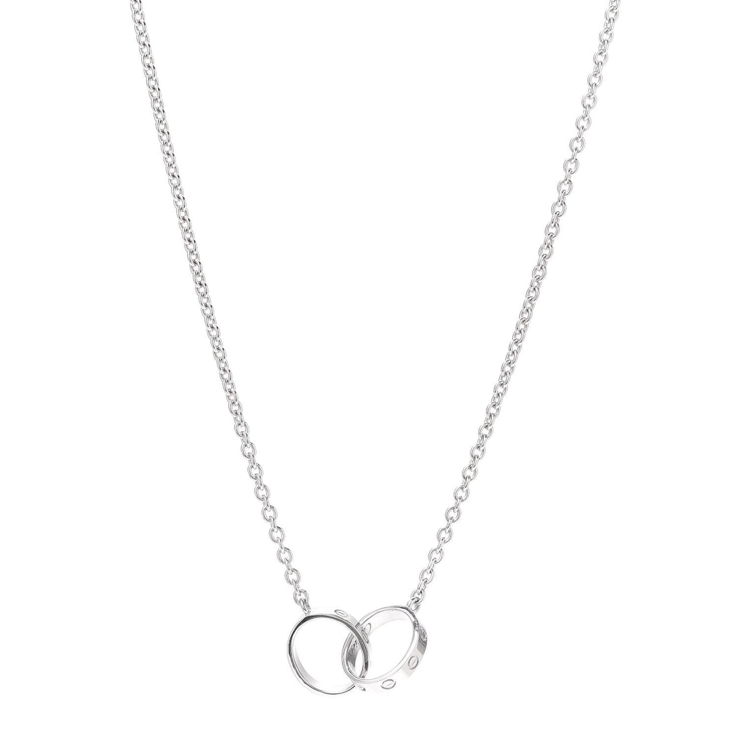 18K White Gold Interlocking LOVE Necklace