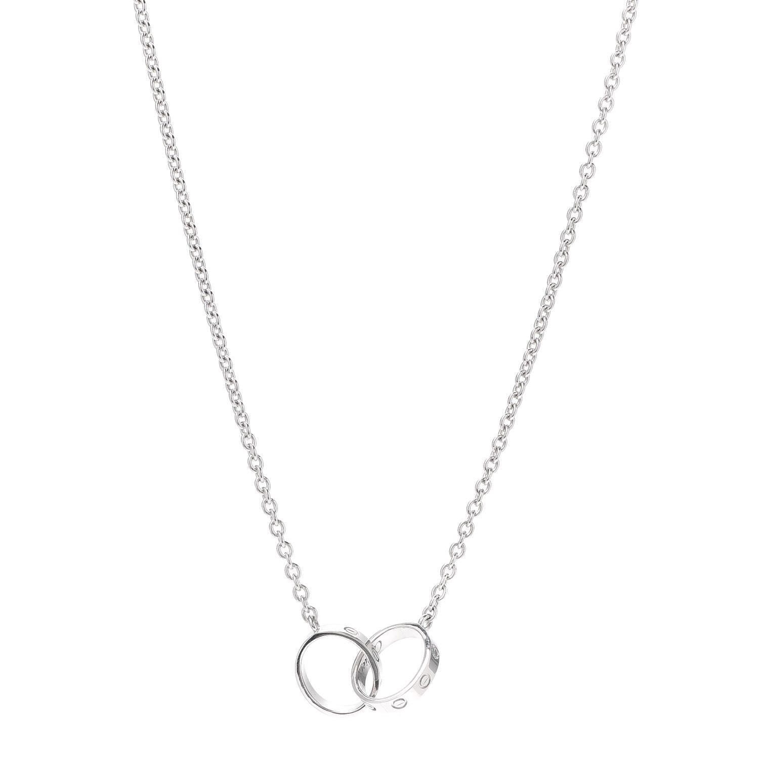 Cartier 18K White Gold Interlocking LOVE Necklace 1 of 8