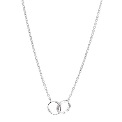 Cartier 18K White Gold Interlocking LOVE Necklace 1 of 8
