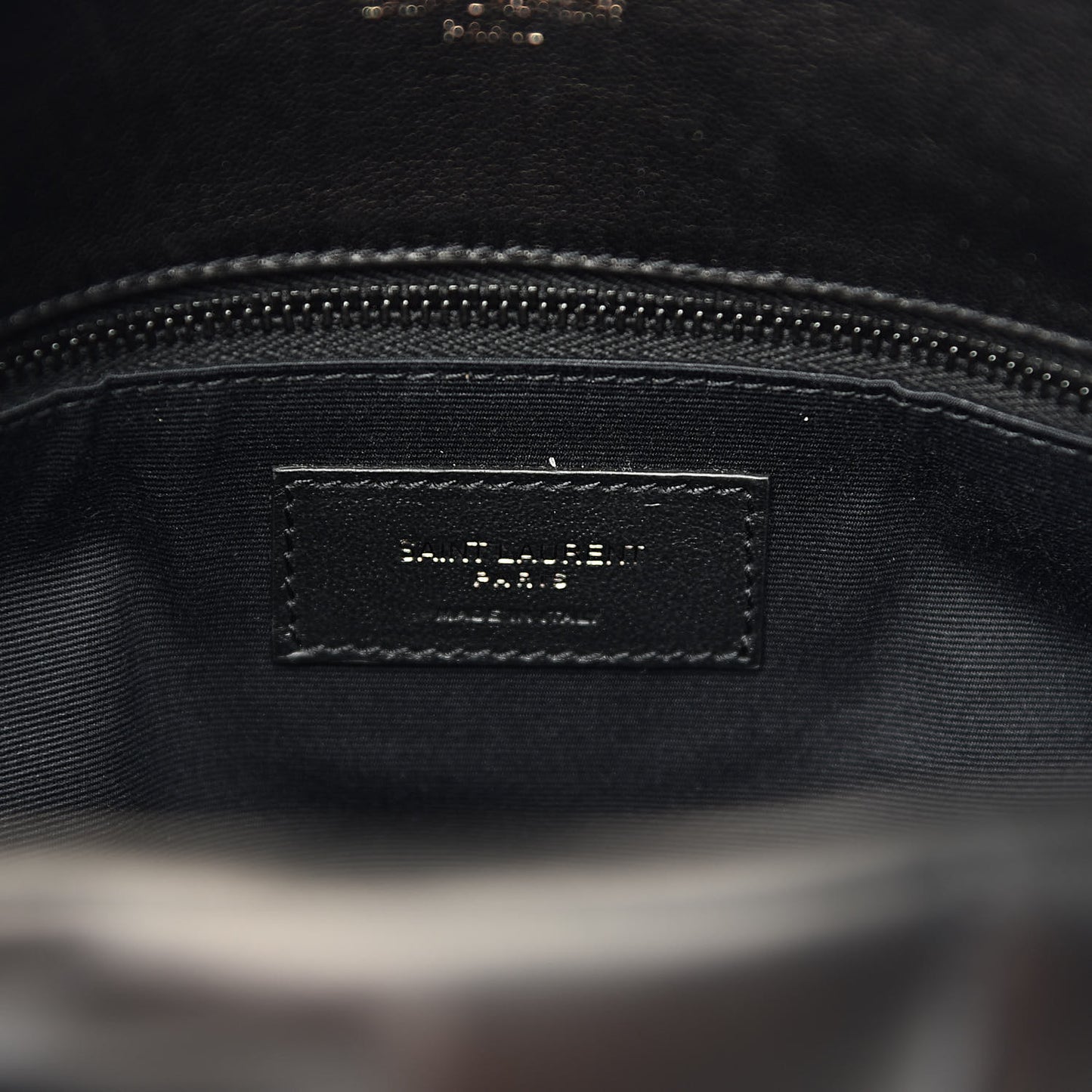 Lambskin Quilted Medium Loulou Puffer Monogram Chain Satchel Black