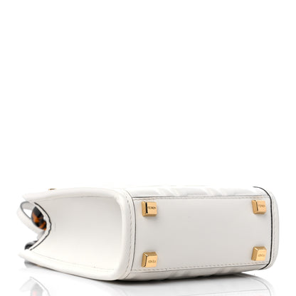 Fendi Vitello Plexiglass FF Embossed Mini Fendi Sunshine Shopper Tote White 4 of 9