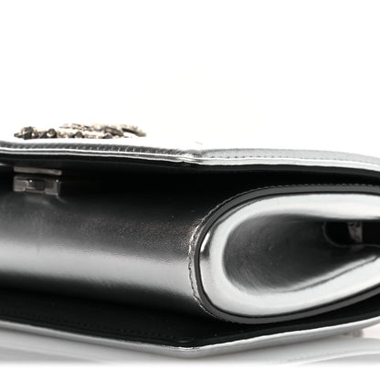 Dolce & Gabbana Metallic Nappa Quilted Mini Devotion Crossbody Bag Silver 9 of 13