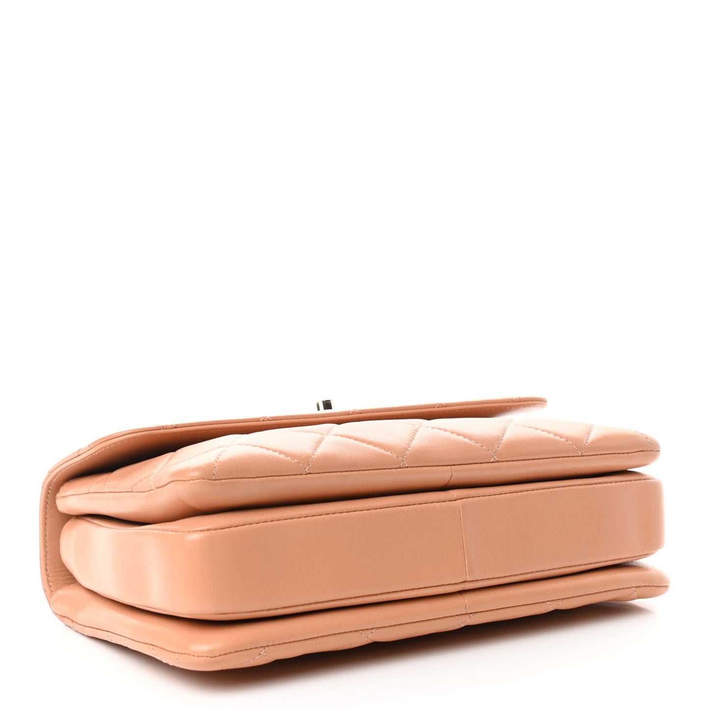 Lambskin Quilted Small Trendy CC Flap Dual Handle Bag Camel