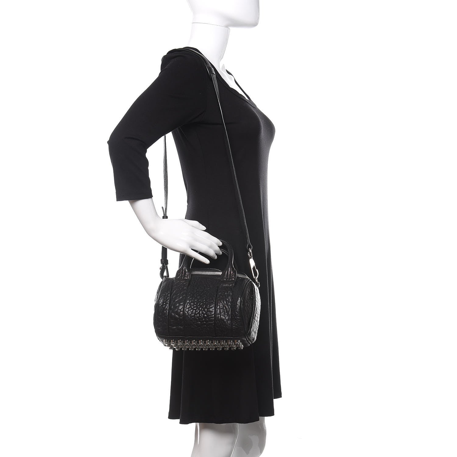 Alexander Wang Pebbled Lambskin Mini Rockie Black Rhodium Hardware 2 of 12
