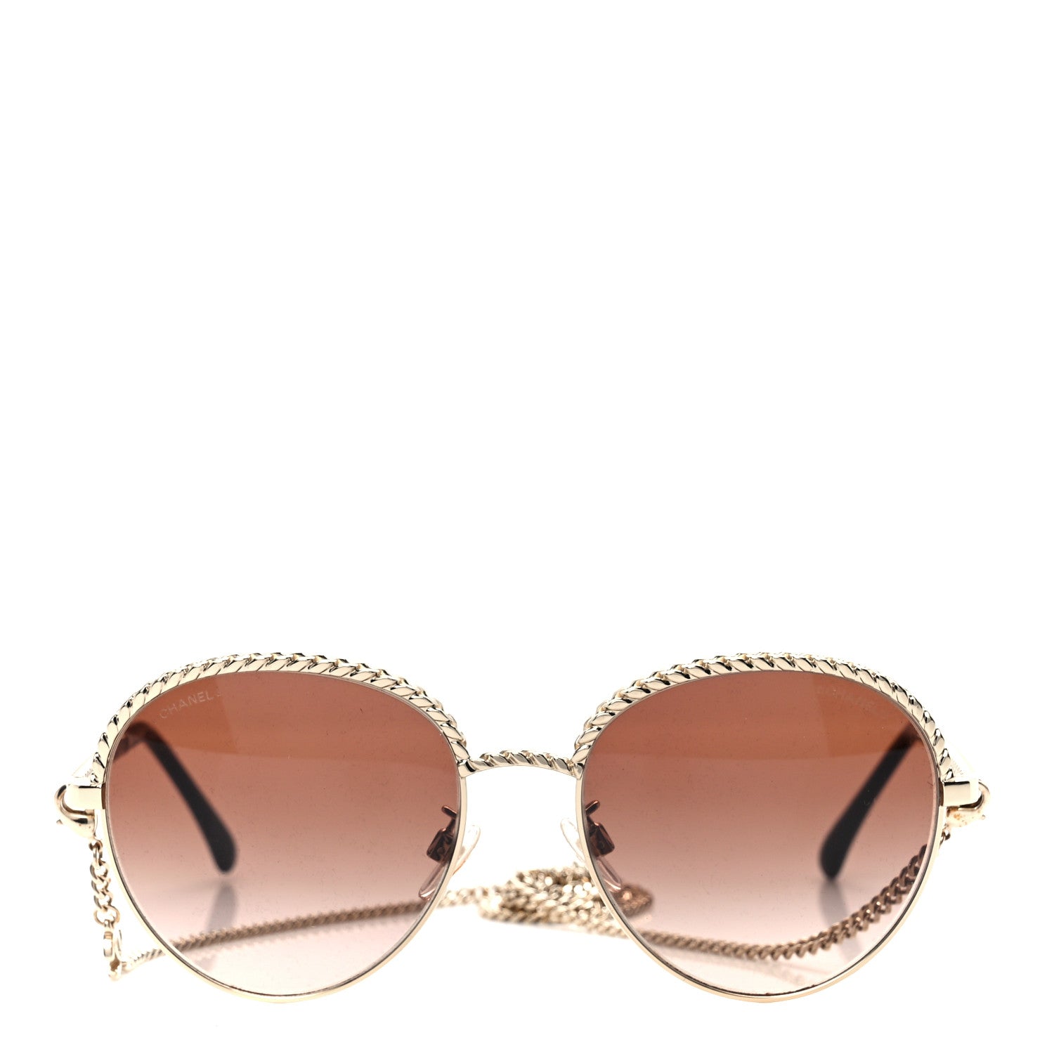 Chanel Chain Pantos Sunglasses 4242 Gold Brown 2 of 9