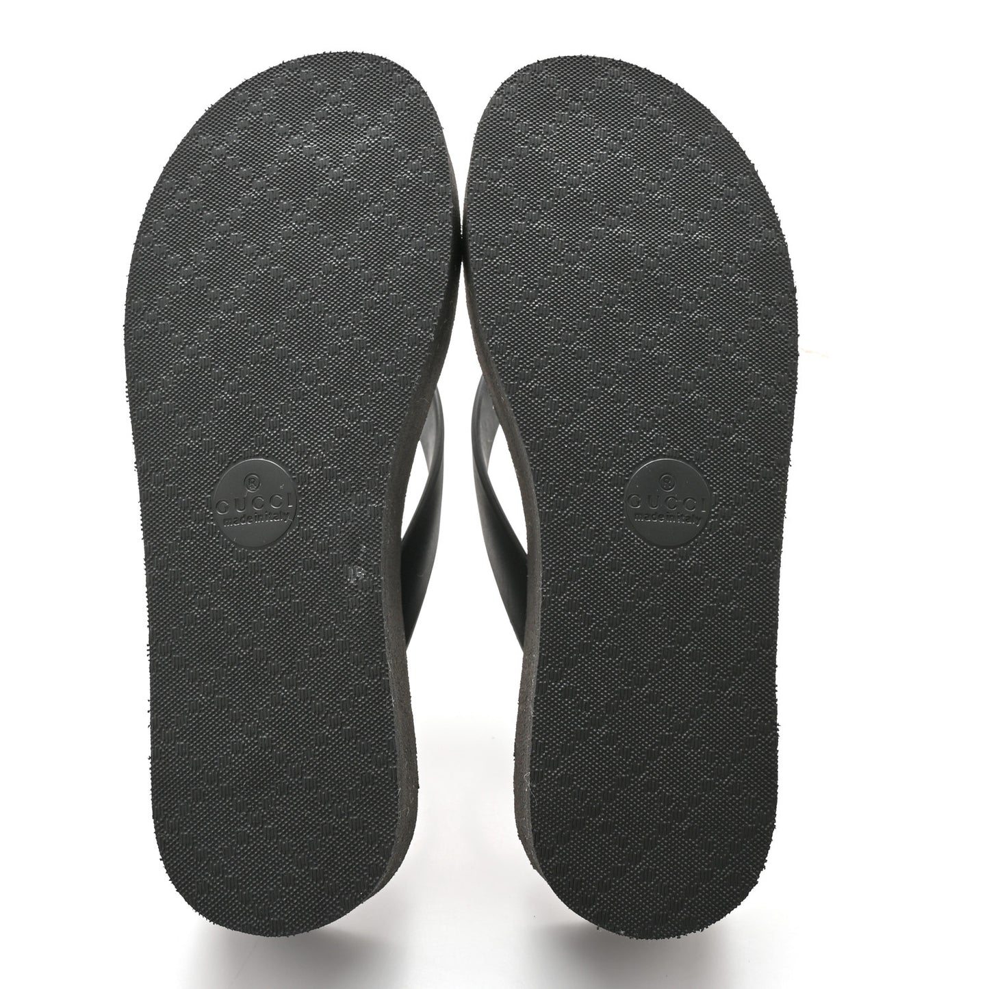 Rubber Chevron Womens GG Thong Sandals 35 Black