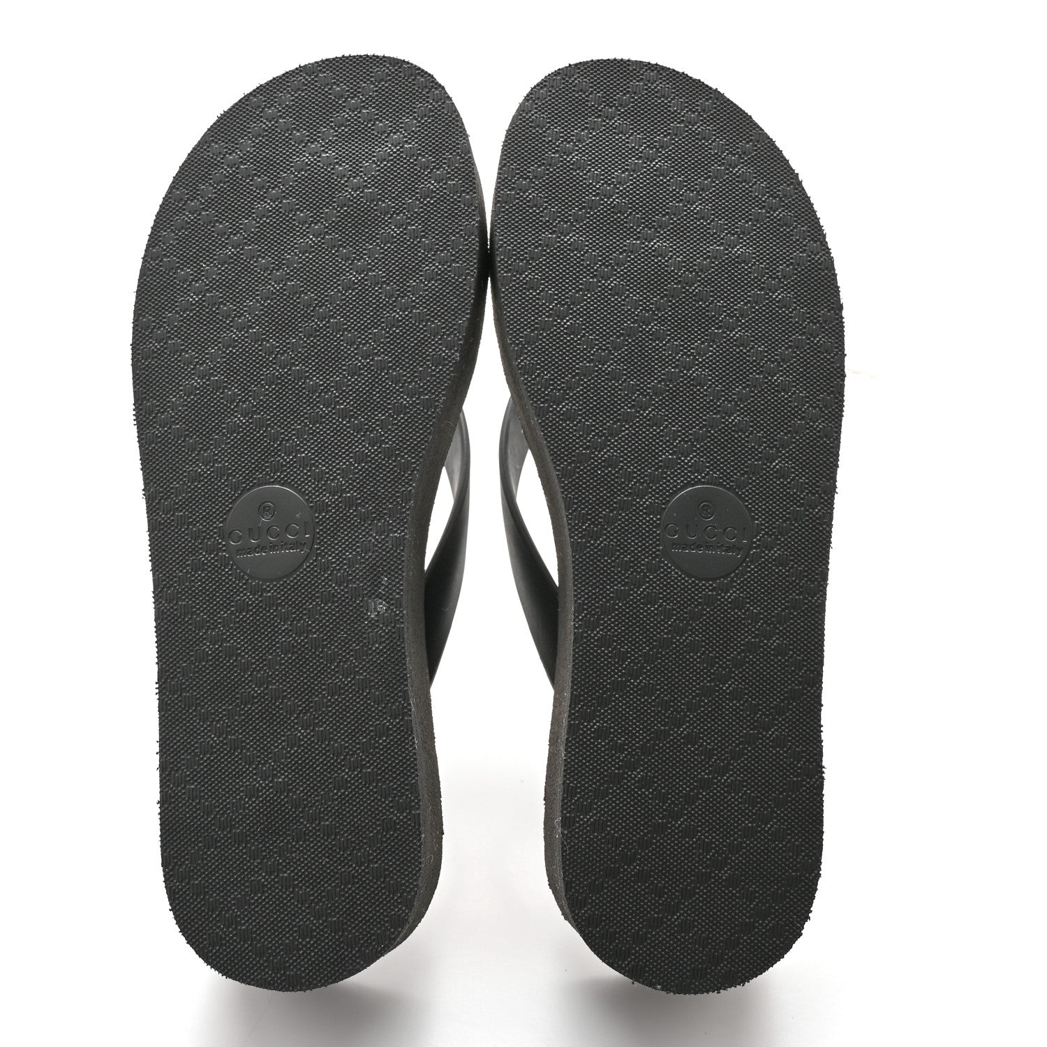 Gucci Rubber Chevron Womens GG Thong Sandals 35 Black 5 of 8