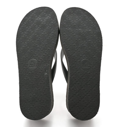 Gucci Rubber Chevron Womens GG Thong Sandals 35 Black 5 of 8