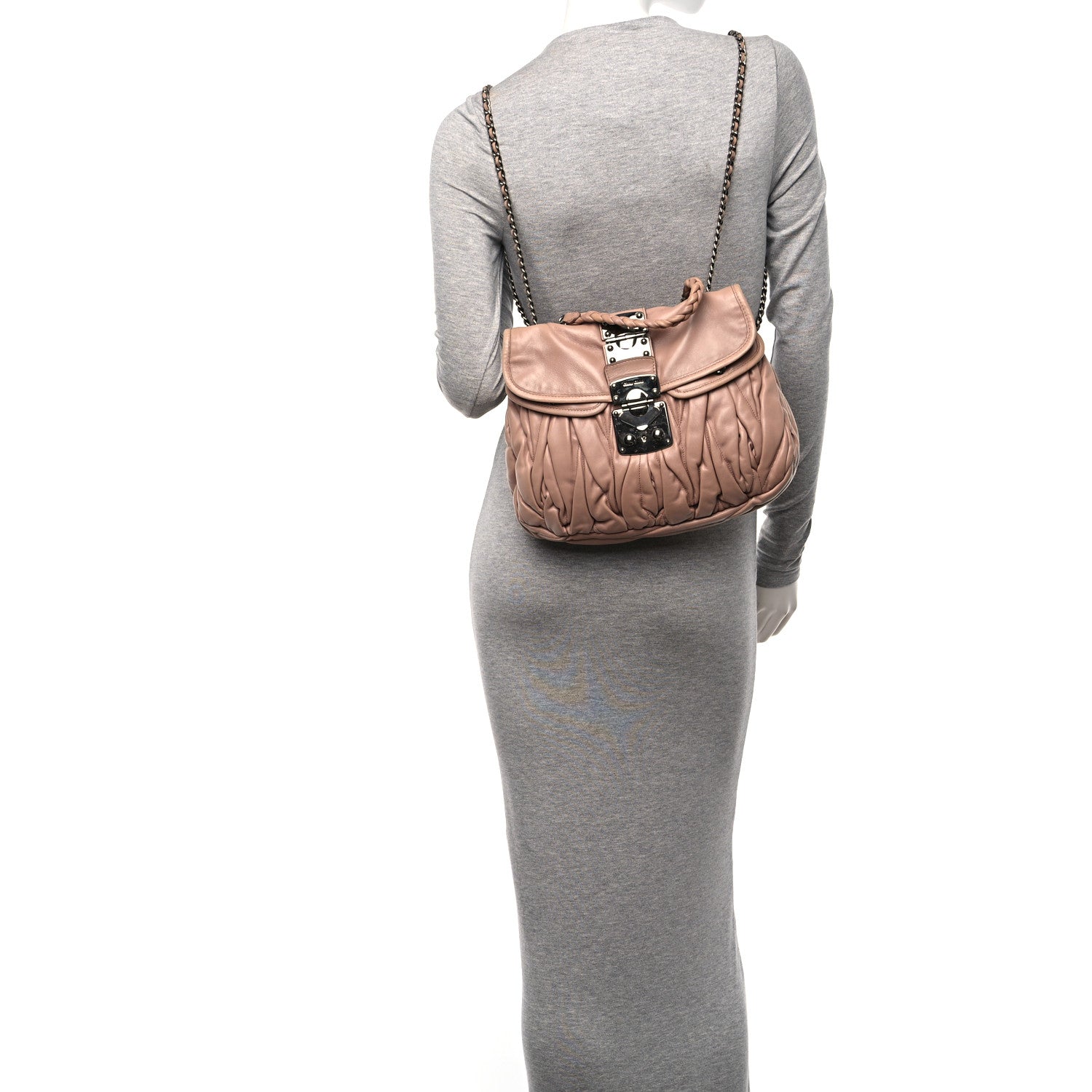 Miu Miu Nappa Matelasse Coffer Hobo Cammeo 3 of 9
