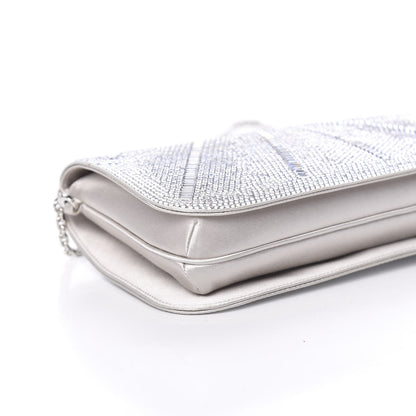 Judith Leiber Swarovski Crystal Satin Minaudiere Clutch Silver 8 of 12