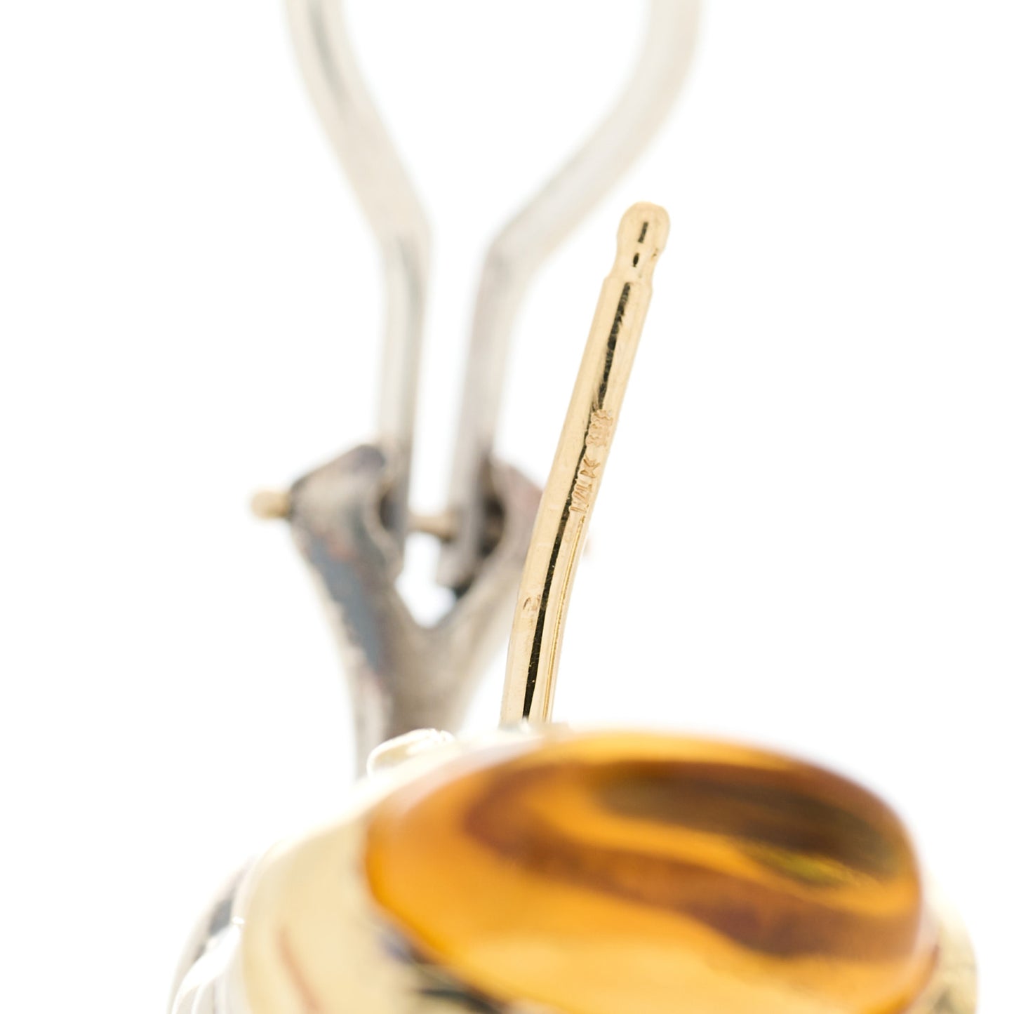Sterling Silver 14K Yellow Gold Citrine Tsavorite Shrimp Earrings