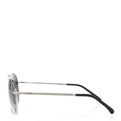 Chanel Aviator CC Sunglasses 4189-T-Q Silver 3 of 8