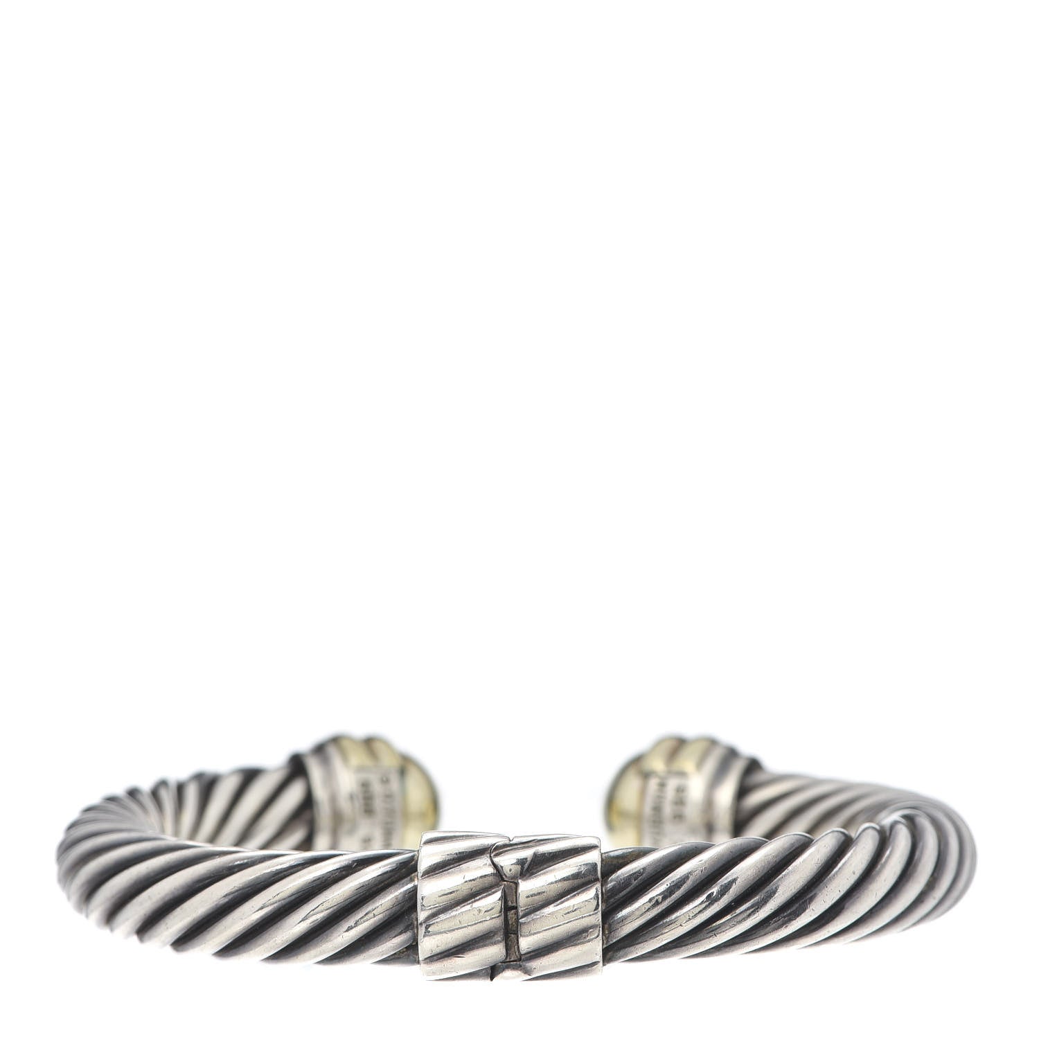 David Yurman Sterling Silver 14K Yellow Gold 10mm Cable Classics Bracelet 3 of 5