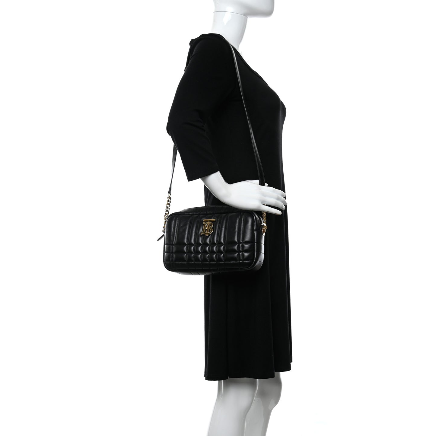 Calfskin Quilted Small Lola Camera Bag Black