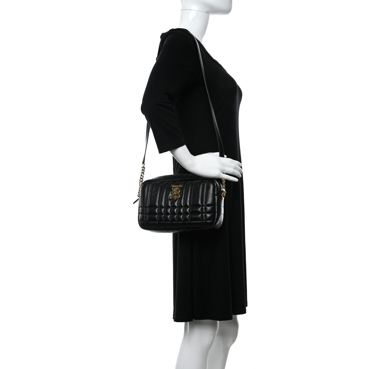 Burberry Calfskin Quilted Small Lola Camera Bag Black 2 of 9