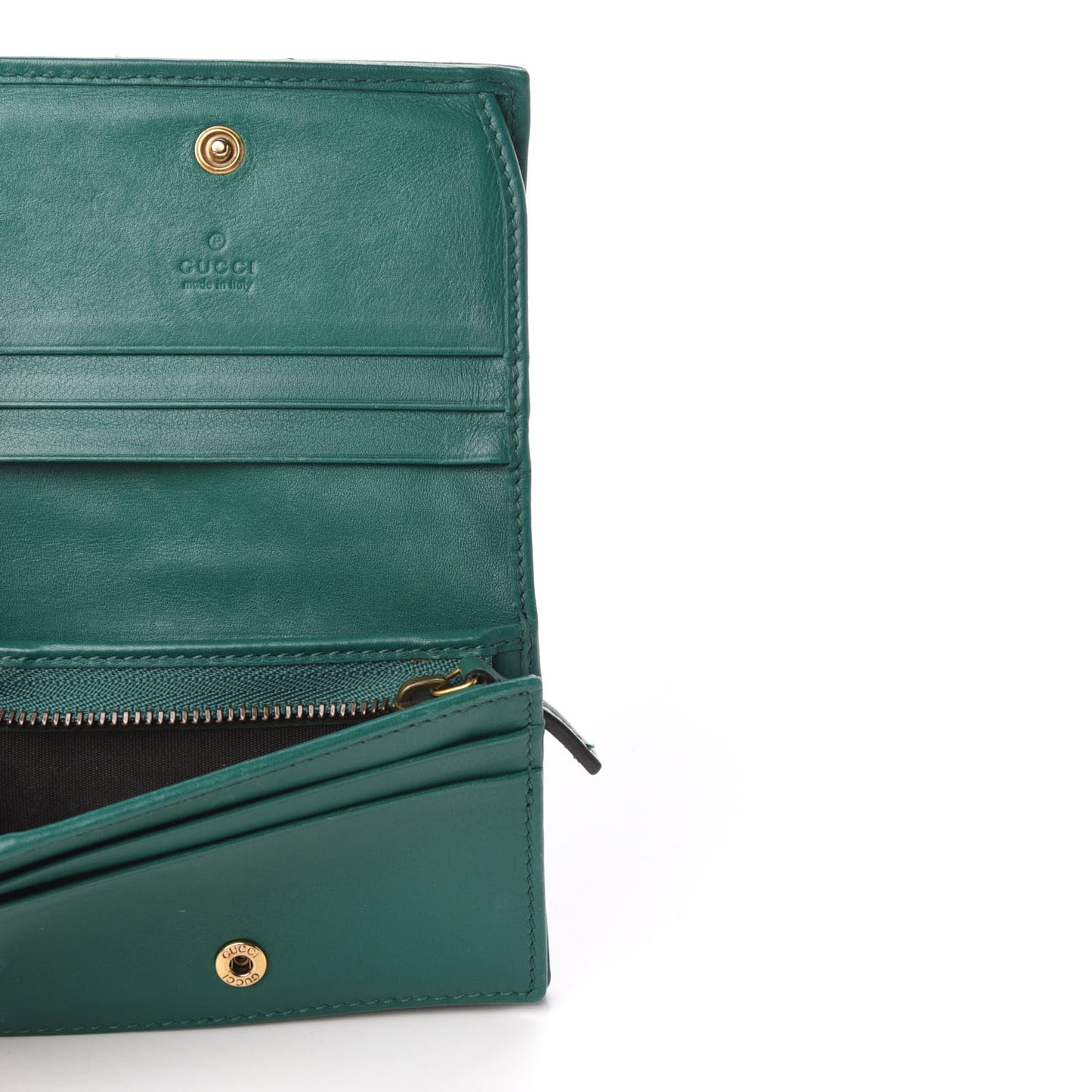 Calfskin Matelasse GG Marmont Card Case Wallet Emerald
