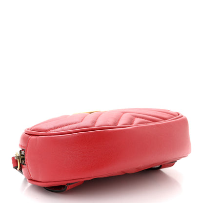 Gucci Calfskin Matelasse GG Marmont Belt Bag 85 34 Hibiscus Red 4 of 14
