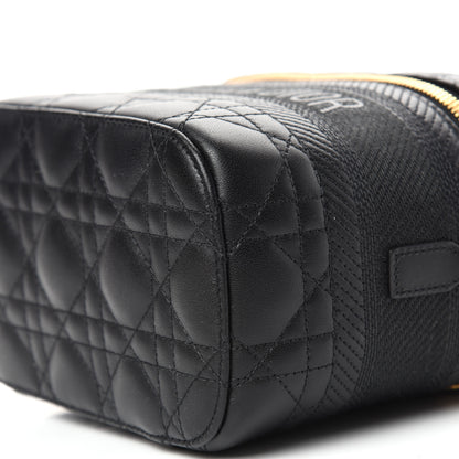 Christian Dior Lambskin Cannage Small Diortravel Vanity Case Black 8 of 11