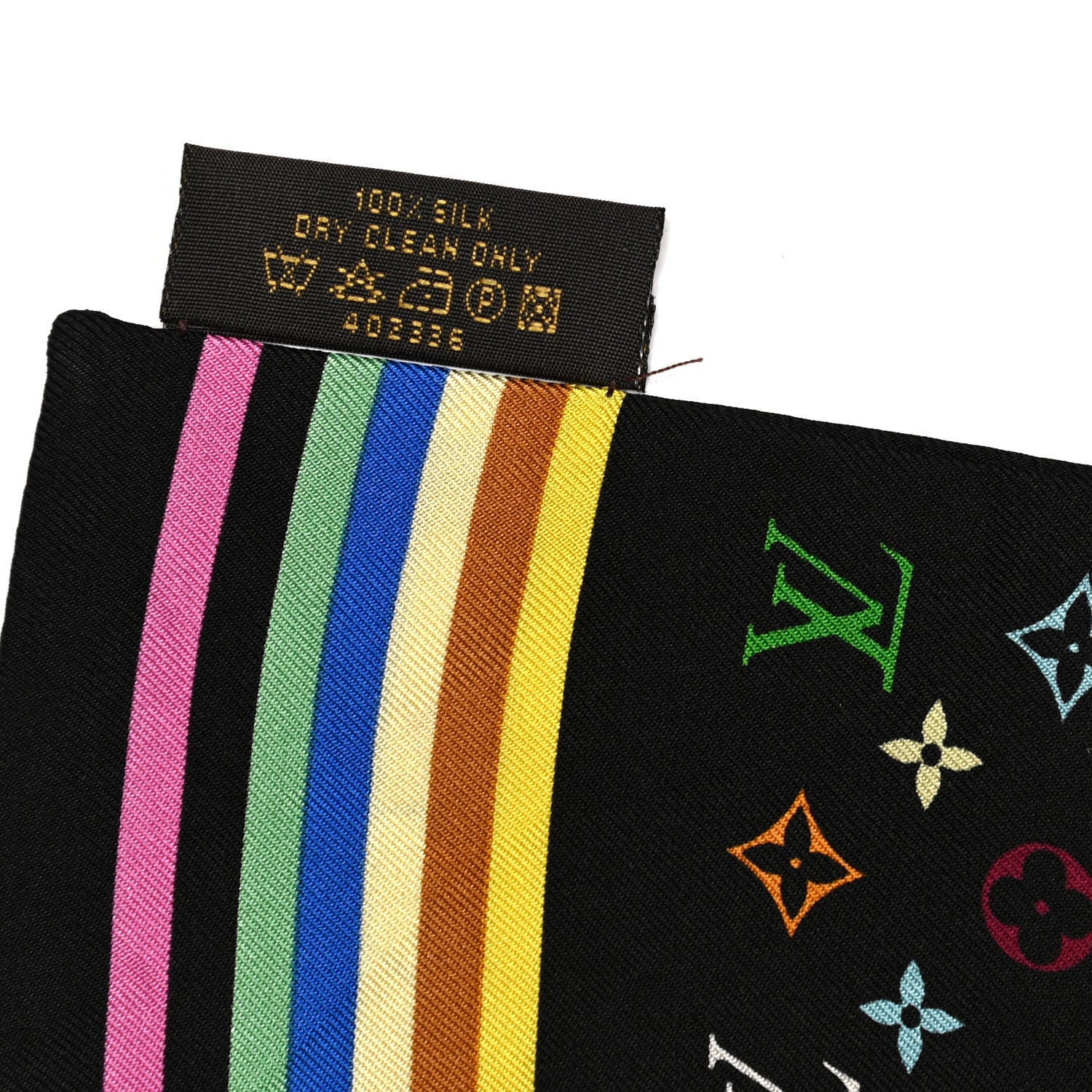 Louis Vuitton Silk Monogram Multicolor Bandeau Black 5 of 5