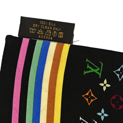 Louis Vuitton Silk Monogram Multicolor Bandeau Black 5 of 5