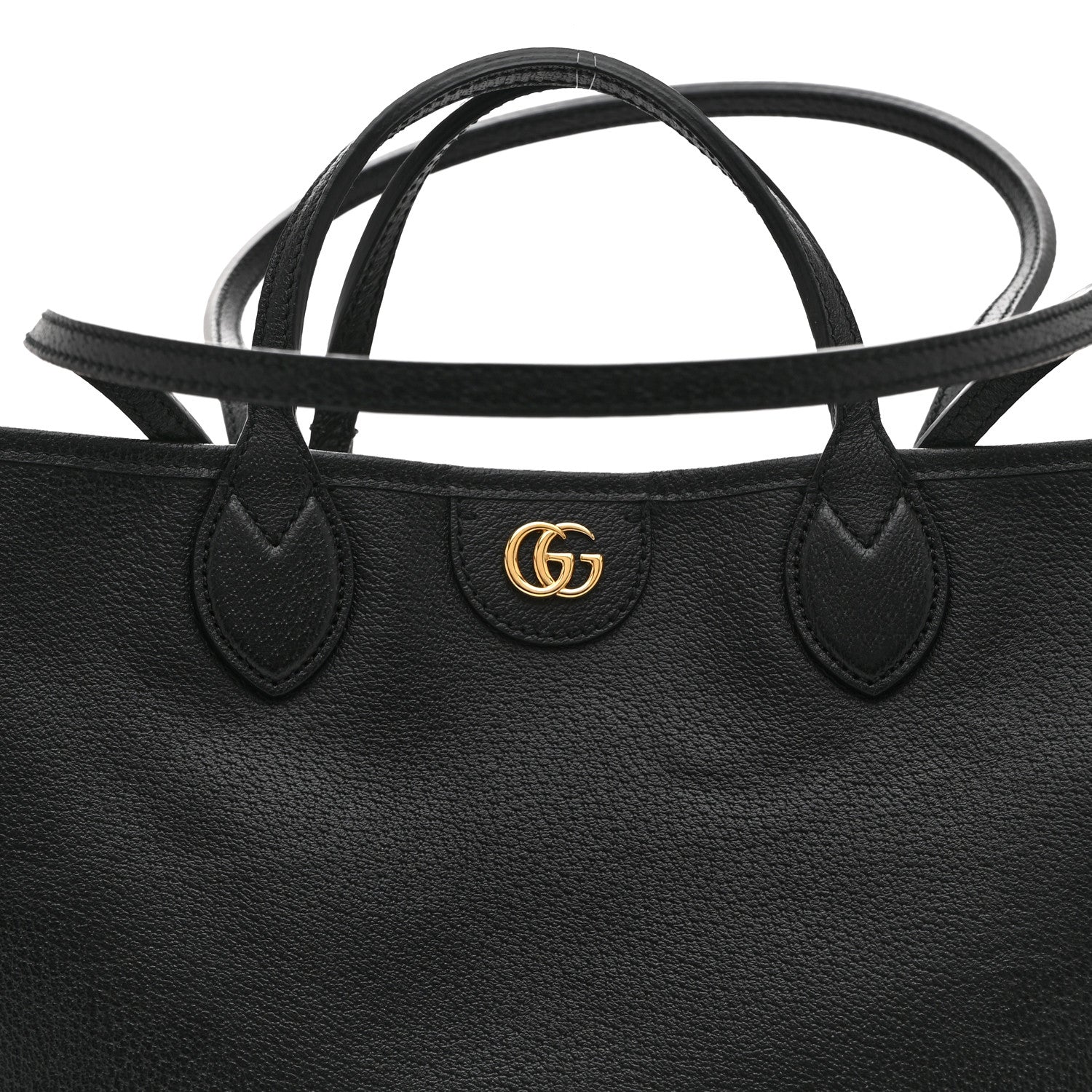 Gucci Textured Dollar Calfskin Medium Ophidia Shoulder Tote Bag Black 9 of 11