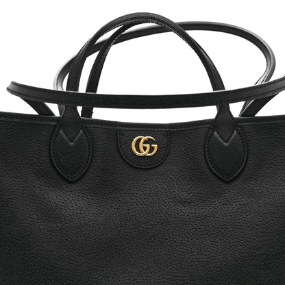 Gucci Textured Dollar Calfskin Medium Ophidia Shoulder Tote Bag Black 9 of 11