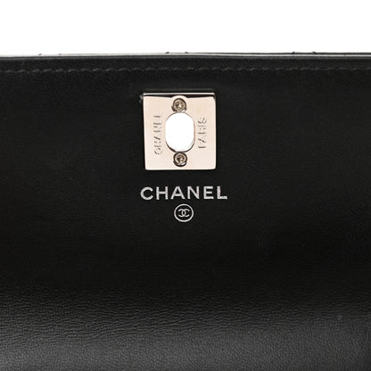 Chanel Lambskin Quilted Metal Top Handle Crossbody Flap Black 6 of 11