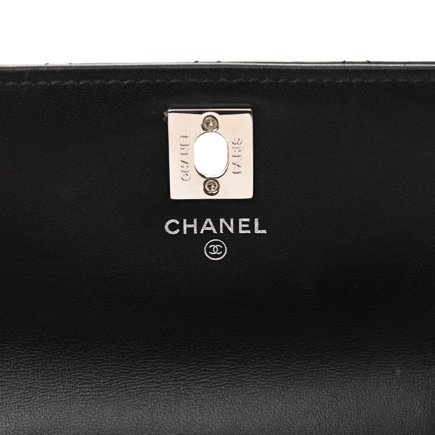 Lambskin Quilted Metal Top Handle Crossbody Flap Black