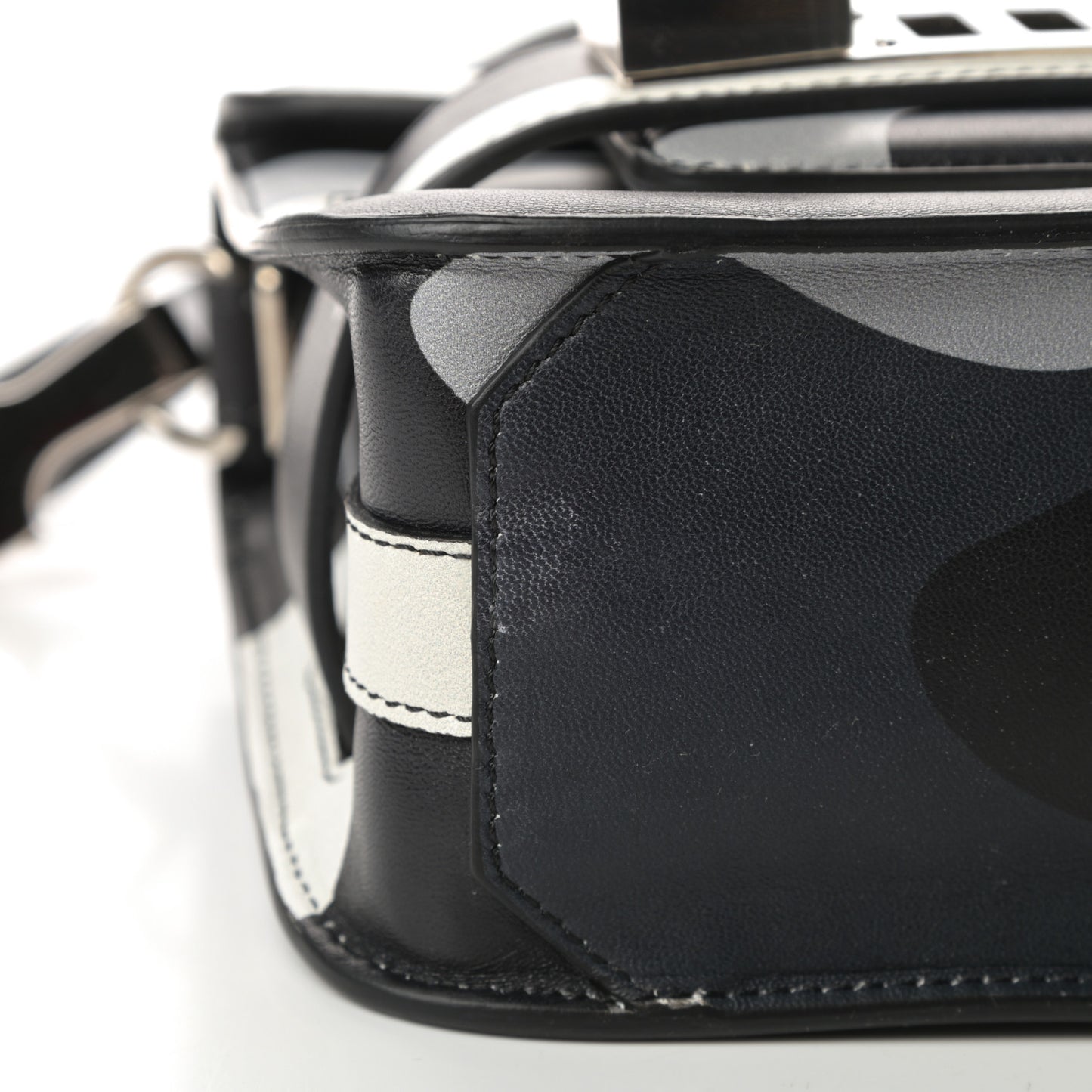 Calfskin Camouflage Tiny PS11 Classic Shoulder Bag Black