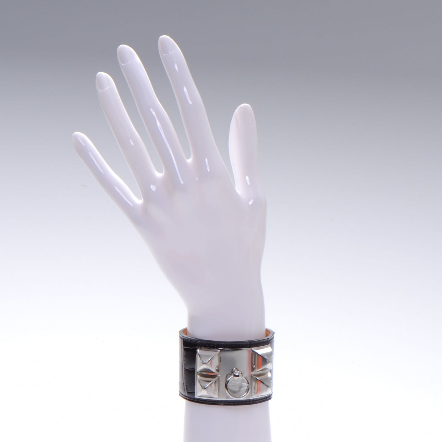 Hermes Shiny Alligator Collier De Chien CDC Bracelet Amethyst Small 2 of 6