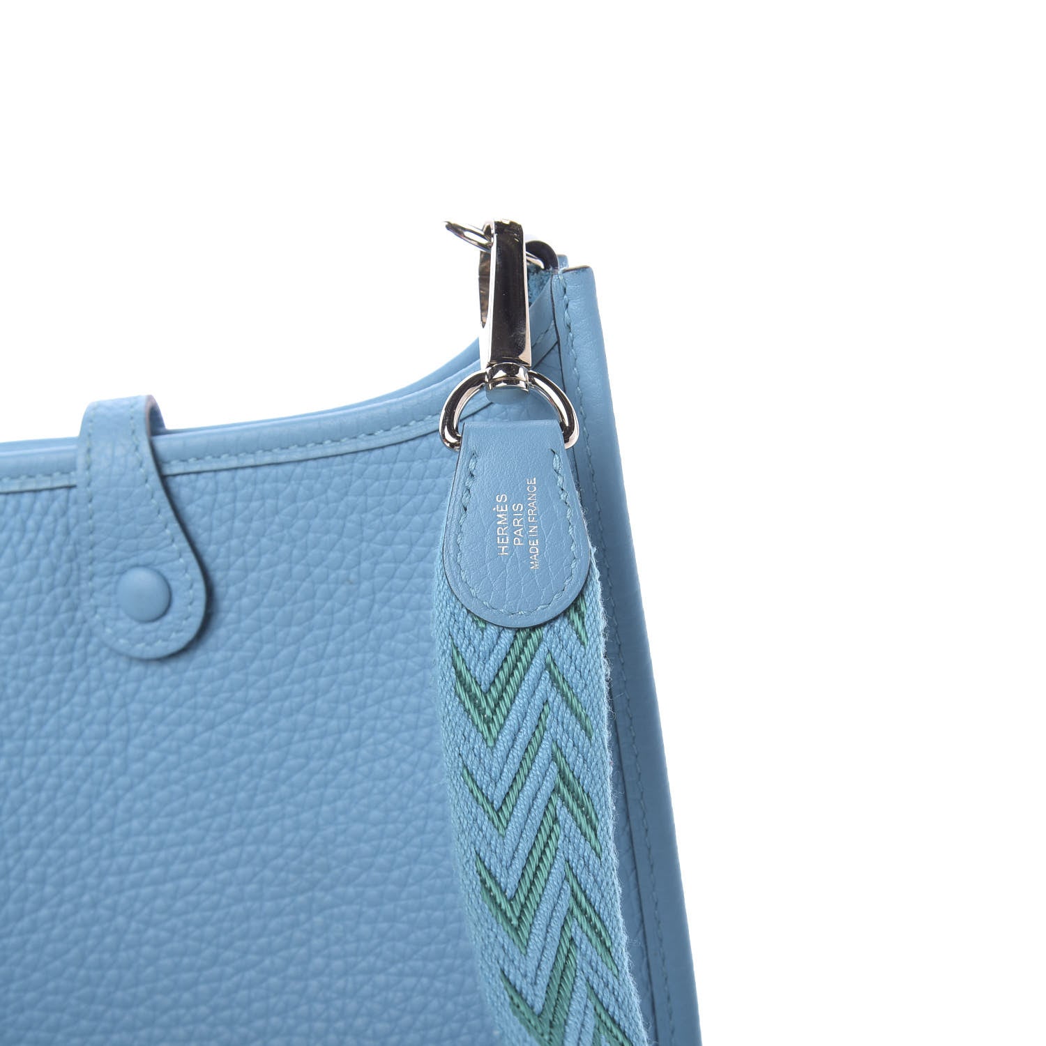 Hermes Taurillon Clemence Amazone Evelyne TPM Bleu Du Nord Vert Verone 8 of 13