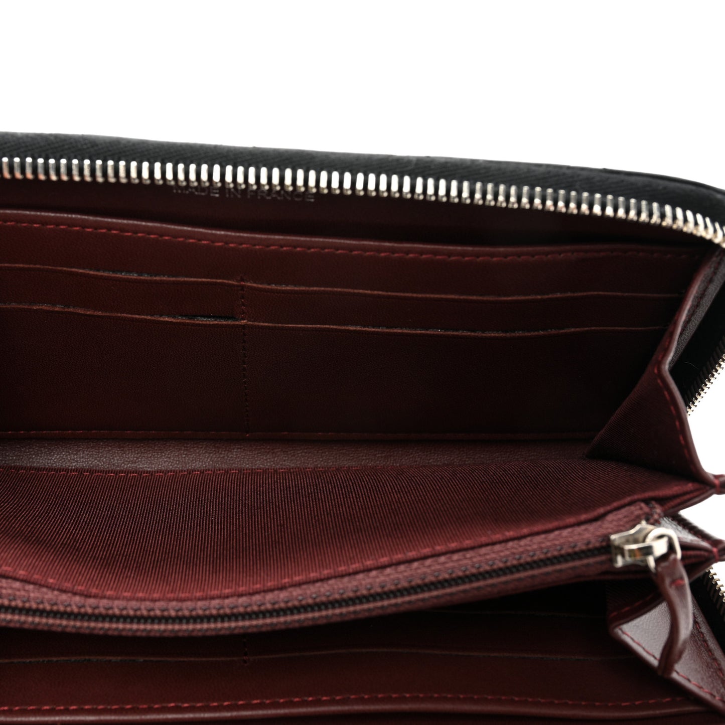 Lambskin Quilted Large Gusset Zip Around Wallet Black