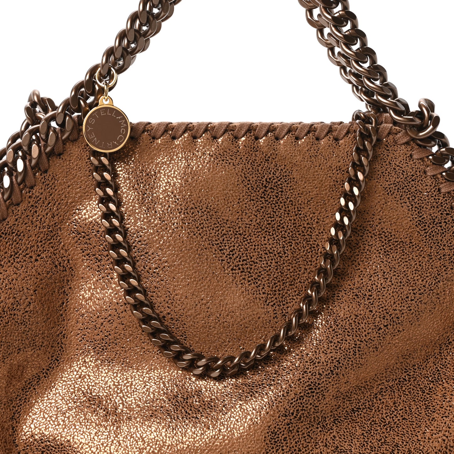 Metallic Shaggy Deer Mini Falabella Fold Over Tote Bronze