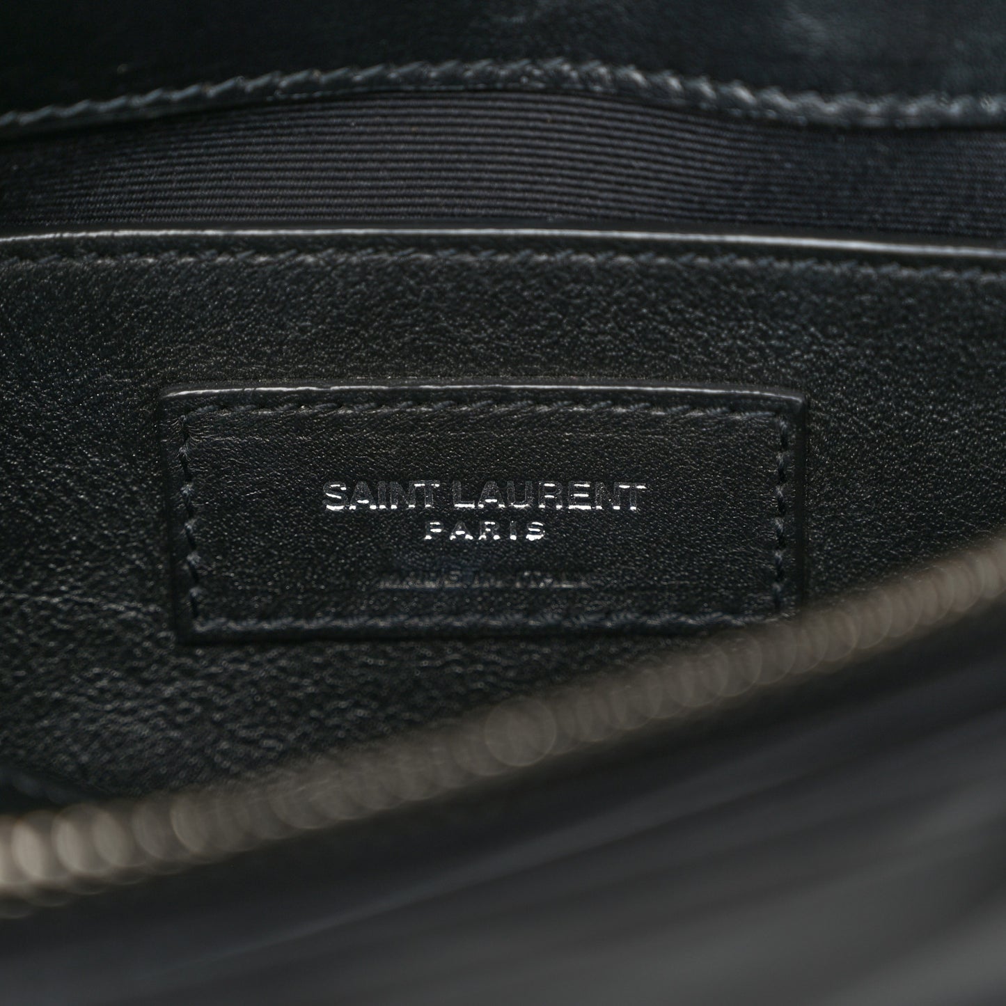 Calfskin Y Quilted Monogram Small Loulou Chain Satchel Black