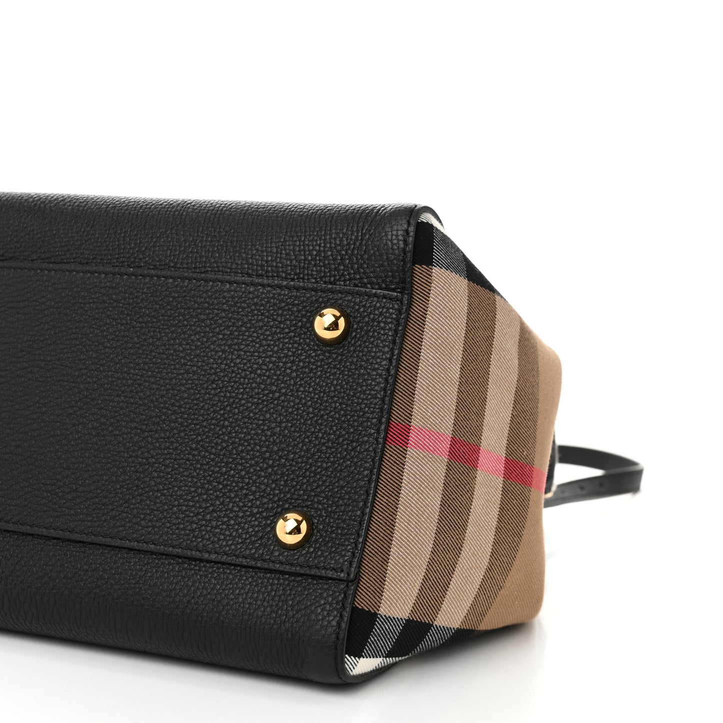 Grainy Calfskin House Check Small Canterbury Black