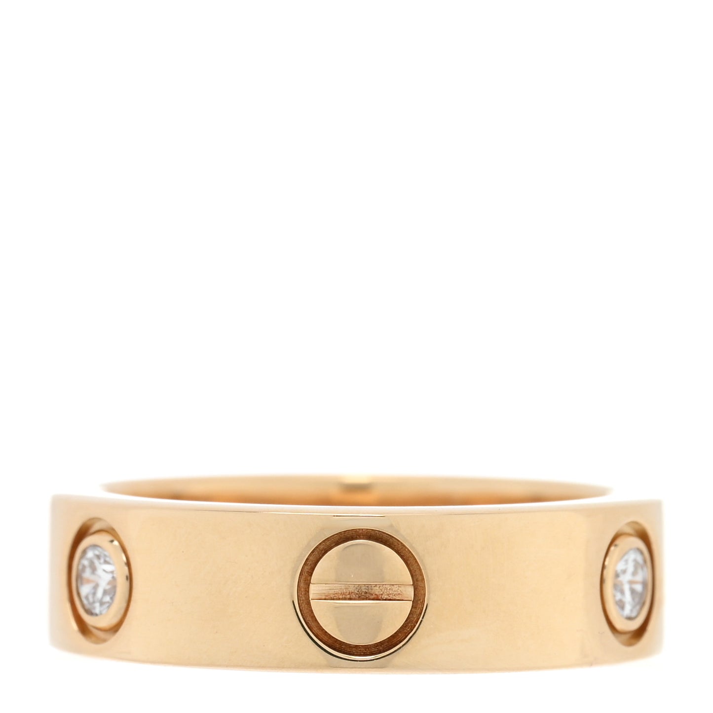 18K Yellow Gold 3 Diamond 5.5mm LOVE Ring 53 6.25