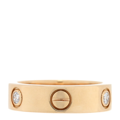 Cartier 18K Yellow Gold 3 Diamond 5.5mm LOVE Ring 53 6.25 3 of 4